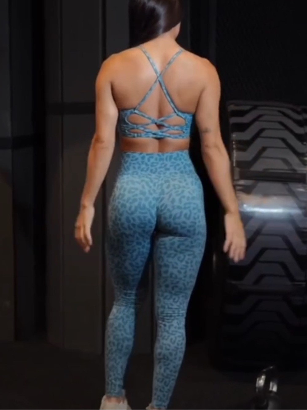 Fit Leggings Baby Blue Cheetah